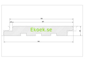 P1 145 Förkolnad och borstad fasadpanel av nordisk gran